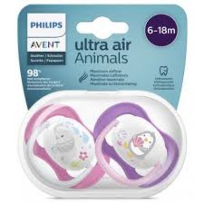 AVENT ULTRA AIR ANIMAL SOOTHERS (6-18M) 2PCS سكاته جيرل