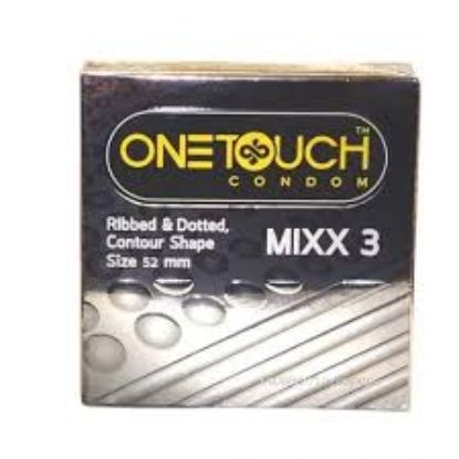 ONE TOUCH CONDOM 3 فضى مضلع ومحبب