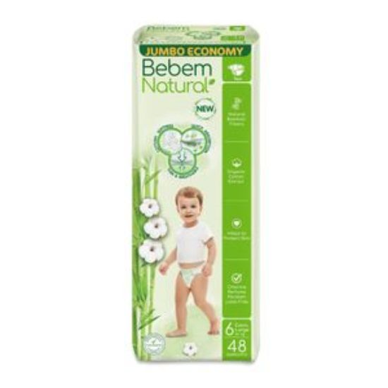BEBEM NATURAL JUMBO 6 XL 15KG 48 PCS
