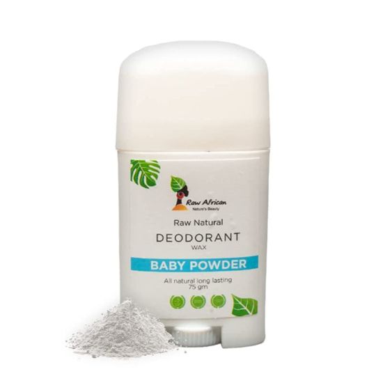 RAW AFRICAN DEODORANT STICK WHITE BABY POWDER 75