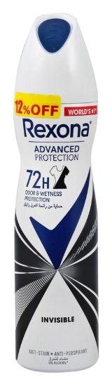 REXONA ADVANCED INVISIBLE SPRAY FORMEN 150MLOFF12%