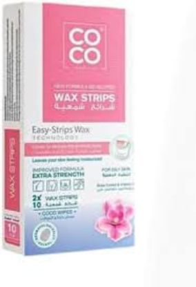 COCO WAX STRIPS FOR OILY SKIN ROSE 10 COUNT
