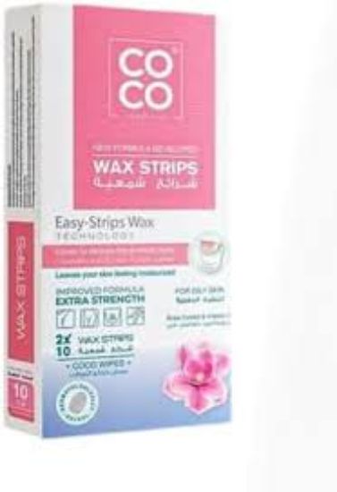 COCO WAX STRIPS FOR OILY SKIN ROSE 10 COUNT