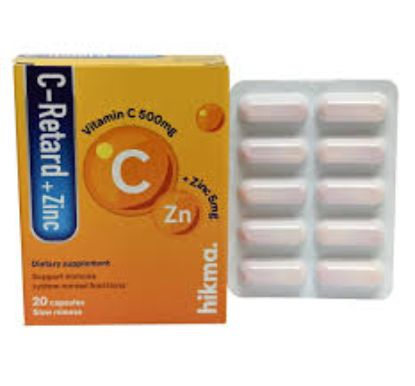 C RETARD 500 G+ZINC 5 G 20 CAPSULES 80 LE