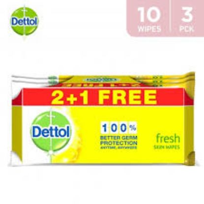 DETTOL SKIN WIPES FRESH, 10 TISSUES OFFR (2+1 FREE) (copy)