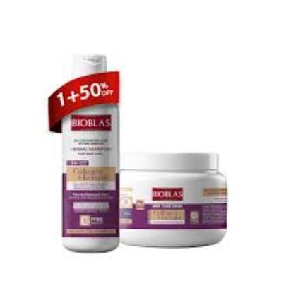 BIOBLAS COLLAGEN &KERATIN SHAMPOO+CONDITONER MASK OFFER (1+50%)
