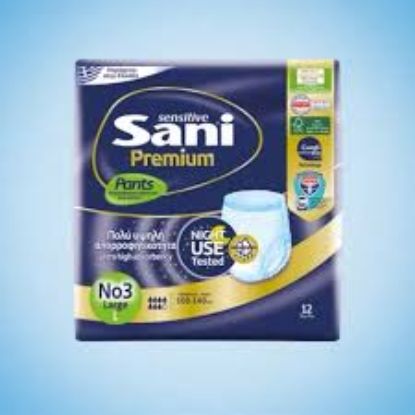 SANI SHORT PREMIUM NIGHT PANTS (L) 100-140 CM 12 PCS
