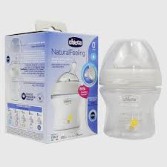 CHICCO NATURAL FEELING +0M 150 ML (05999)ببرونة ابيض + سكاته ميكرو