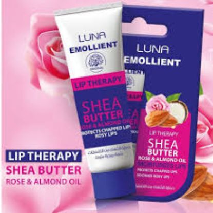 LUNA EMOLLIENT LIP THERAPY SHEA BUTTER ROSE & ALMOND OIL10 GM