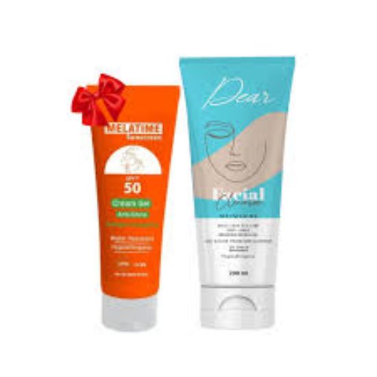 MELATIME SUNSCREEN CREAM GEL SPF 50 120 ML+DEAR FACIAL CLEANSER 200 ML