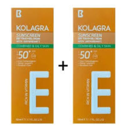 KOLAGRA SUN SCREEN GEL CREAM SPF 50 50ML 1+1