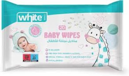 WHITE BABY WIPES 100 PCS
