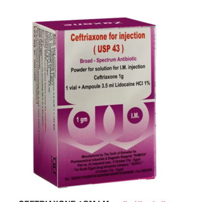 CEFTRIAXONE 1 GM SEDICO VIAL I.M 56 LE