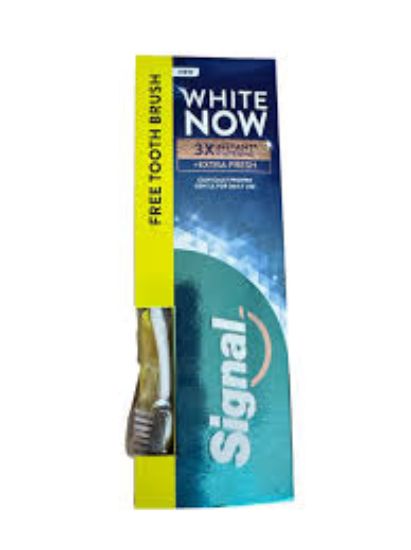 SIGNAL WHITE NOW EXTRA FRESH 75ML+فرشة هديه