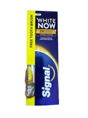 SIGNAL WHITE NOW EXTRA SHINE 75ML +فرشه هديه