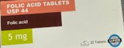 FOLIC ACID 5 MG 20 TAB 24 LE