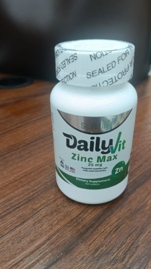 DAILY VIT ZINC MAX 25 MG 60 CAP