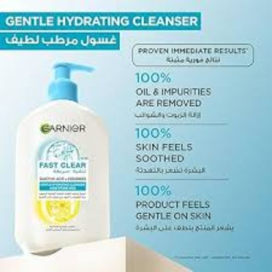 GARNIER FAST CLEAR GENTLE HYDRATING CLEANSER ACNE PRONE SKIN 250 ML