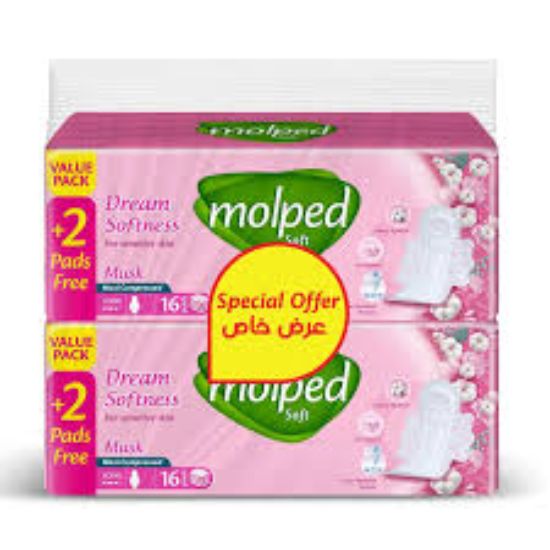 MOLPED DREAM SOFTNESS MAXI  LONG  FOR SENSITIVE SKIN 16 PADS OFF 1+1
