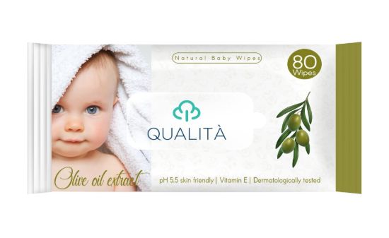 QUALITA BABY WIPES OLIVE OIL 80 PCS