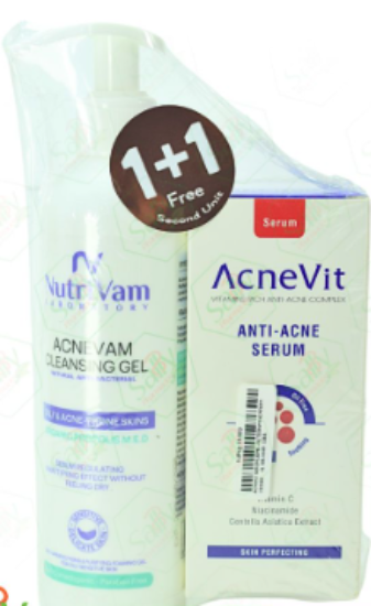 ACNEVIT SERUM 20 ML+NUTRIVAM ACNEVAM CLEANSING GEL 300 ML 1+1 OFFER