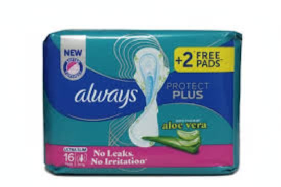 ALWAYS PROTECT PLUS ULTRA SLIM LONG ALOE VERA 16 PADS+2