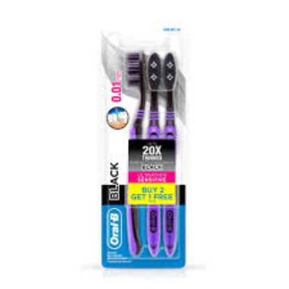 ORAL B 20X THINNER EXTRA SOFT 2+1 FREE (BLACK)