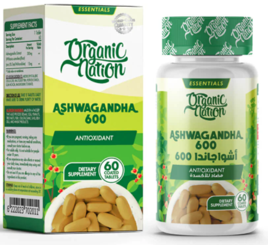 ORGANIC NATION ASHWAGANDA 600 MG 60 CAP
