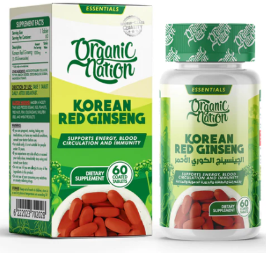 ORGANIC NATION KOREAN RED GINSENG 60 TAB