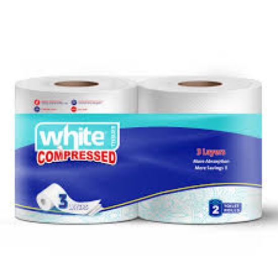 WHITE  COMPRESSED2 ROLL بكر مناديل