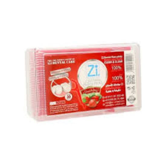 ZI DENTAL FLOSS TOOTHPICK 30 PCS   خله اسنان بلاستيك فراوله