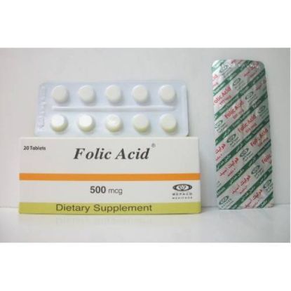FOLIC ACID 500 MCG TAB 40 LE