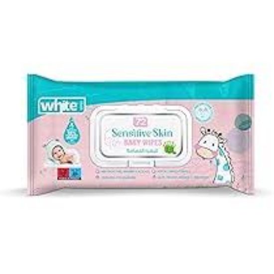 WHITE  BABY WIPES SENSITIVE SKIN  15 PCS