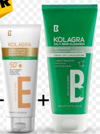 KOLAGRA OILY SKIN CLEANSER 200 ML+SUNSCREEN 50 ML