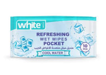 WHITE WIPES WATER 10 PCS