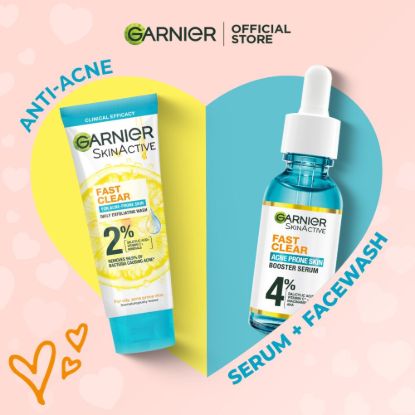 GARNIER SKIN ACTIVE FAST CLEAR ACNE PRONE SKIN SERUM 30ML+ WASH 150 ML