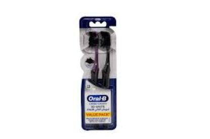ORAL-B 3D WHITE CHARCOAL SOFT  1+1 فحم