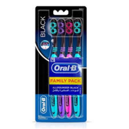 ORAL B FAMILY PACK 4 ALLROUNDER BLACK MEDIUM