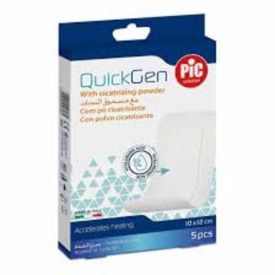 PIC QUICK GEN  WITH CICATRIZING POWDER 10*12 CM 5 PCS شفاف
