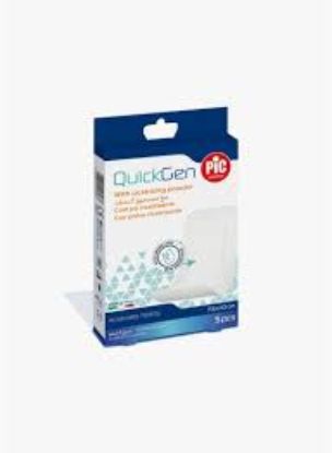 PIC QUICK GEN WITH CICATRIZING POWDER 7.5*10 CM 5 PCS شفاف