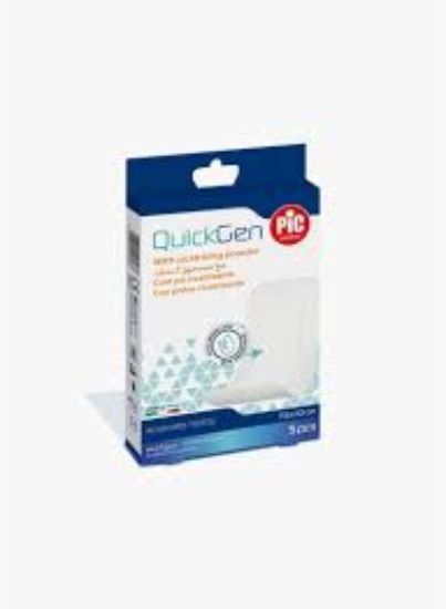PIC QUICK GEN WITH CICATRIZING POWDER 7.5*10 CM 5 PCS شفاف