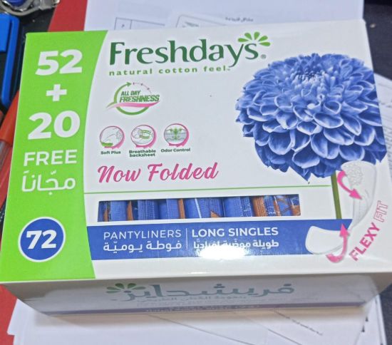 FRESHDAYS PANTYLINERS LONG SINGLES 52+20