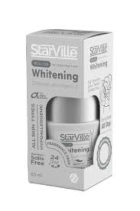 STARVILLE ROLL ON WHITENING FRAGRANCE FREE 60ML