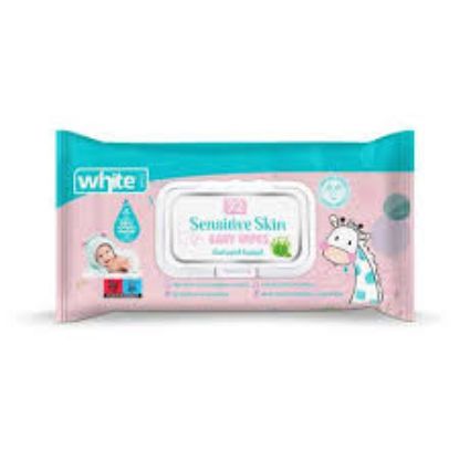 WHITE BABY WIPES 72 PCS SENSITIVE SKIN 1+1