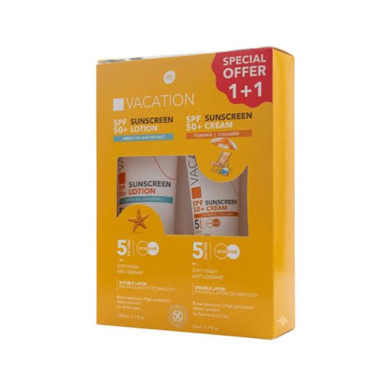 VACATION SUNSCREEN SPF 50+ LOTION 120 ML+SUN CREAM 60 ML OFFER 1+1