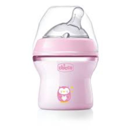 CHICCO NATURAL FEELING +0M 150 ML (05888)ببرونه بناتي +سكاته سيلكون