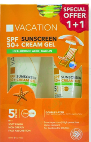 VACATION SUNSCREEN SPF 50+ CREAM GEL 60 ML 1+1