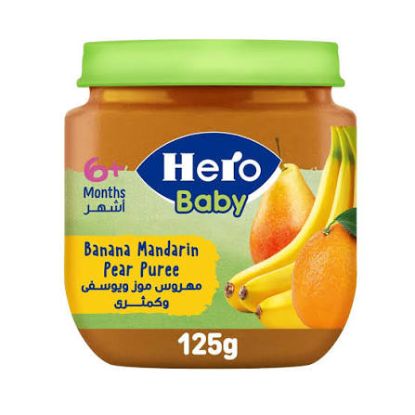HERO BABY 125 ML+6 BANANA& MANDARIN& PEAR PURE