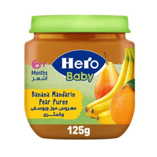 HERO BABY 125 ML+6 BANANA& MANDARIN& PEAR PURE
