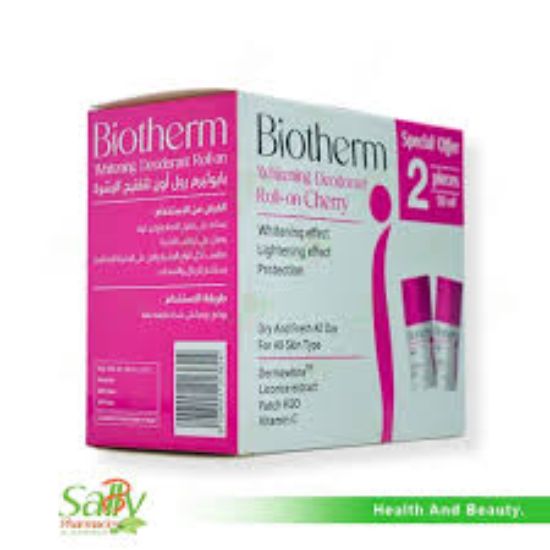 BIOTHERM WHITENING DEODORANT ROLL ON CHERRY  50 ML OFFER 1+1